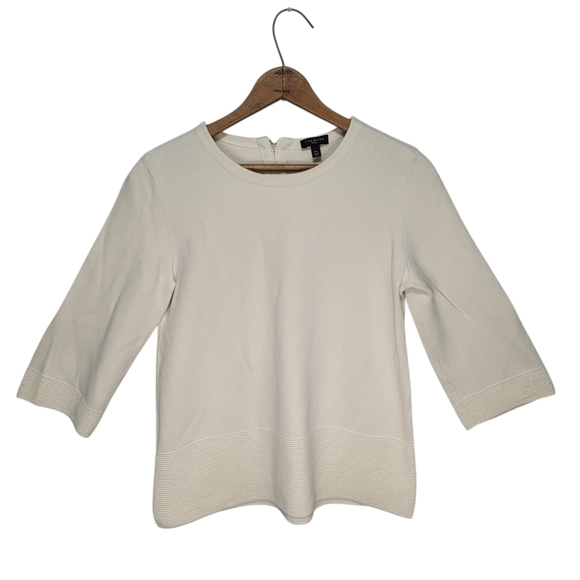Talbots Tops - Talbots Petites Women's Ribbed Edge Knit Top Size Sp Cream Flawed
